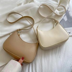 New Women's Fashion Handbags Retro Solid Color